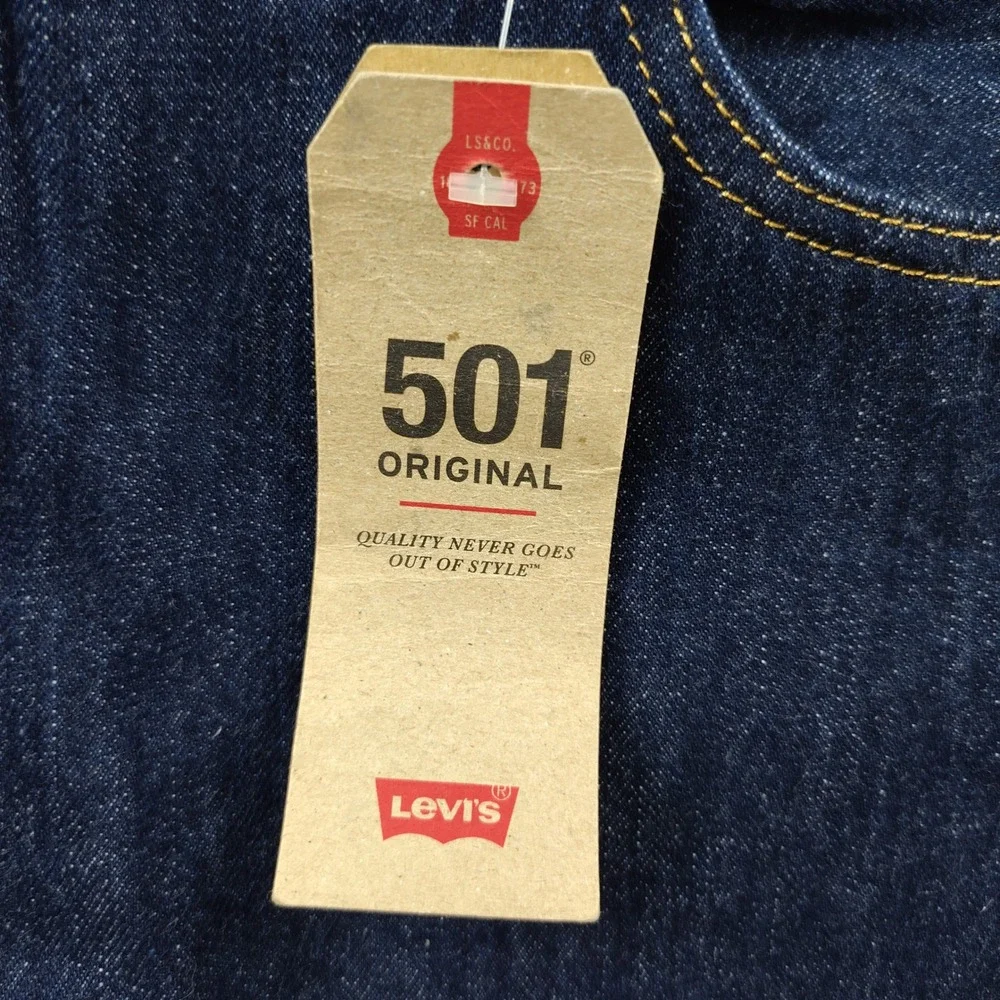 Levis 501 Jeans Mens 40x30 Original Indigo Blue Button Fly Straight Leg NWT